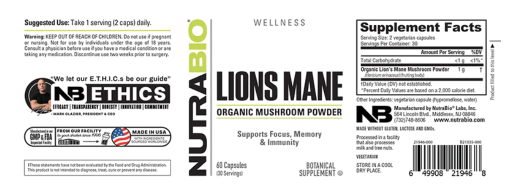 Nutrabio Lions Mane